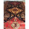 Image 2 : NEW 100% WOOL, HAND KNOTTED TABRIZ , RED, YELLOW, BLACK AREA CARPET, SIZE 120 INCH X 57 INCH
