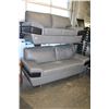 Image 2 : MODERN GREY SOFA AND LOVESEAT, FLOOR MODEL, SEATS ARE FADING
