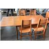 Image 1 : SOLID TEAK DRAWLEAF DINING TABLE WITH 4 HIGHBACK CHAIRS