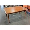 Image 2 : SOLID TEAK DRAWLEAF DINING TABLE WITH 4 HIGHBACK CHAIRS