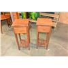 Image 1 : PAIR OF TEAK STAINED ONE DRAWER STNADS