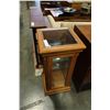 Image 1 : SOLID OAK BUHLER FURNITURE SQUARE GLASS DISPLAY PEDESTLE