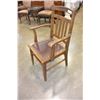 Image 2 : VINTAGE LEATHER SEAT WOOD CHAIR