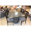 Image 1 : BLACK DINING TABLE WITH FOUR CHAIRS
