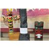 Image 2 : THREE SMALL TOTEM POLES AND REMINGTON PRINTS