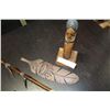 Image 2 : TWO SPEARS AND SIGNED TOTEM AND SIGNED LEAF CARVING