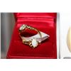 Image 2 : TWO ESTATE RINGS AND IVORY BANGLE