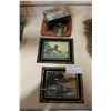 Image 1 : TWO SMALL VINTAGE SHADOW BOX PICTURES OF CHILDREN WITH DOG AND MUSIC BOXES