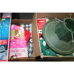 TWO BOXES OF CHRISTMAS DECORATIONS