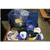 Image 1 : BOX OF SPORTING GOODS AND COLLECTOR CARDS AND INSTRUMENT BAGS