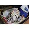 Image 2 : BOX OF SPORTING GOODS AND COLLECTOR CARDS AND INSTRUMENT BAGS
