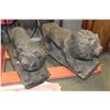 Image 1 : TWO LARGE CARVED WOODEN LION STATUES