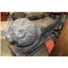Image 3 : TWO LARGE CARVED WOODEN LION STATUES