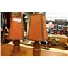Image 1 : PAIR OF TEAK TABLE LAMPS