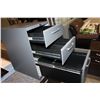 Image 3 : GREY METAL 3 DRAWER FILING CABINET WITH KEY