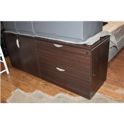 2 PIECE OFFICE CREDENZA WITH LATERAL FILE AND CABINET