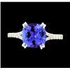 Image 2 : 1.77 ctw Tanzanite and Diamond Ring - Platinum