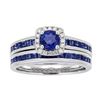 1.70 ctw Sapphire and Diamond Ring - 14KT White Gold