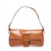 Fendi Orange Coated Canvas Zucca Baguette Shoulder Handbag