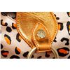 Image 5 : Cesare Paciotti Orange Metallic Leather Leopard Print Small Shoulder Handbag