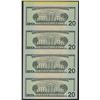 Image 2 : Uncut Sheet of (4) 2004 $20 Federal Reserve STAR Notes