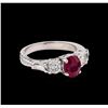 1.40 ctw Ruby and Diamond Ring - Platinum