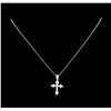 0.88 ctw Diamond Cross Pendant With Chain - 14KT White Gold