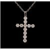1.03 ctw Diamond Pendant With Chain - 14KT White Gold
