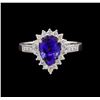 Image 2 : 14KT Two-Tone Gold 1.92 ctw Tanzanite and Diamond Ring