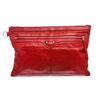 Image 1 : Balenciaga Red Arena Leather Classic Clip Large Clutch Handbag