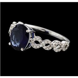 2.06 ctw Sapphire and Diamond Ring - 14KT White Gold