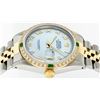 Image 5 : Rolex Two Tone Emerald and Diamond DateJust Men's Watch