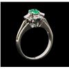 Image 4 : 0.26 ctw Emerald and Diamond Ring - Platinum