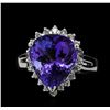 Image 2 : 8.92 ctw Tanzanite and Diamond Ring - 14KT White Gold