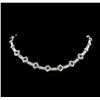 6.15 ctw Diamond and Emerald Necklace - 18KT White Gold