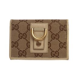 Gucci Ivory Brown Canvas Monogram Bi-fold Wallet
