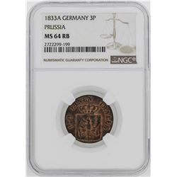 1833-A Germany-Prussia Friedrich Wilhelm II Pfenning NGC MS64RB