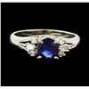 Image 2 : 1.07 ctw Sapphire and Diamond Ring - Platinum