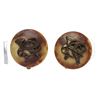 Image 1 : Hermes Bronze Two Tone Sellier Paris French Horn Clip On Earrings