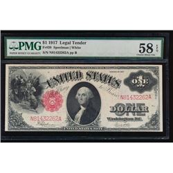 1917 $1 Legal Tender Note PMG 58EPQ