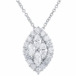 14KT White Gold 0.73ctw Diamond Pendant with Chain