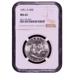 1951-D Franklin Half Dollar Coin NGC MS63