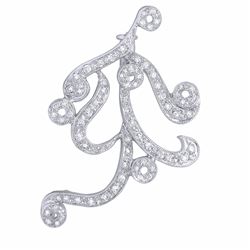 18KT White Gold 0.42ctw Diamond Brooch