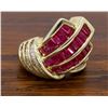 Image 10 : 14KT Yellow Gold Ruby and Diamond Ring