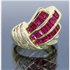 Image 1 : 14KT Yellow Gold Ruby and Diamond Ring