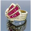 Image 2 : 14KT Yellow Gold Ruby and Diamond Ring