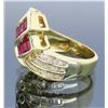 Image 3 : 14KT Yellow Gold Ruby and Diamond Ring