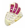 Image 8 : 14KT Yellow Gold Ruby and Diamond Ring