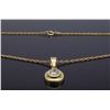 Image 6 : 14KT Yellow Gold 0.20ct Diamond Pendant with Chain