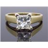 Image 3 : 14KT Yellow Gold 1.02ct Princess Cut Diamond Ring